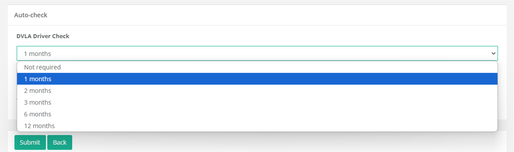Setting the DVLA auto-check interval on EBC Global Pro