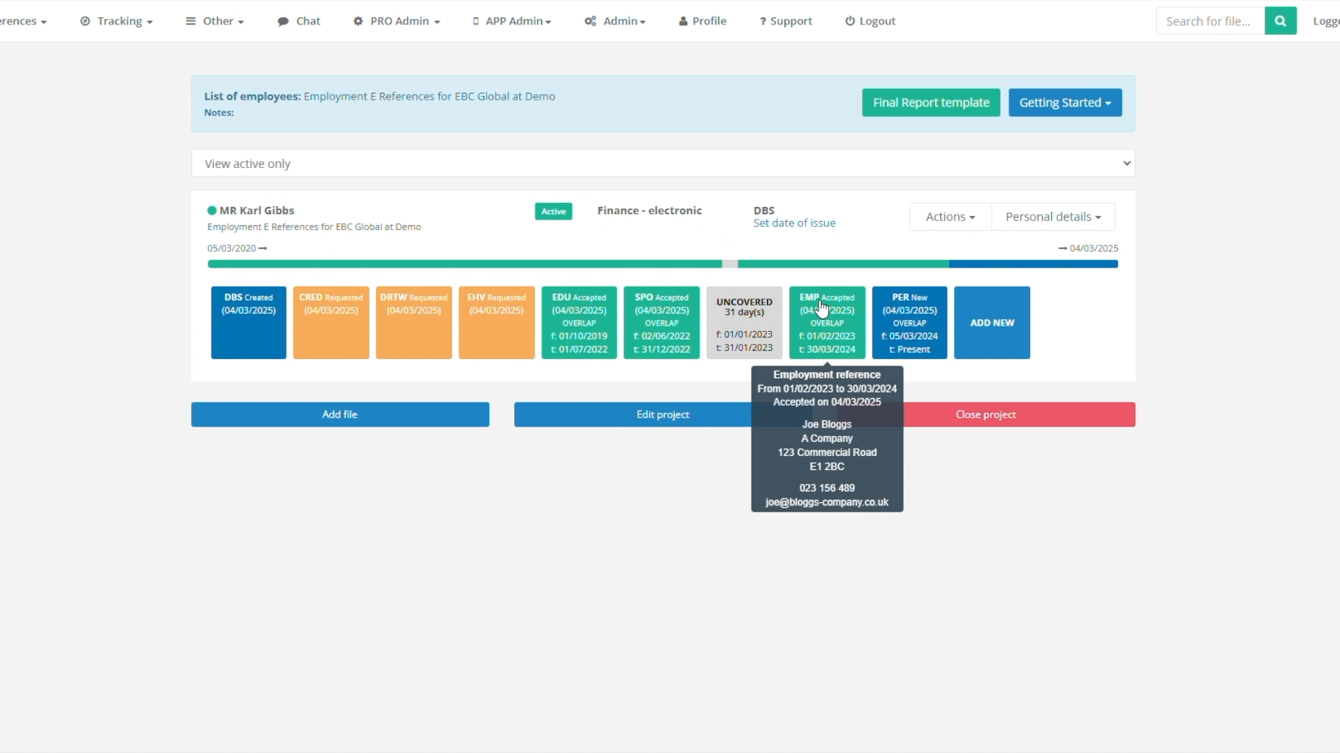 Screening Timeline Tracker